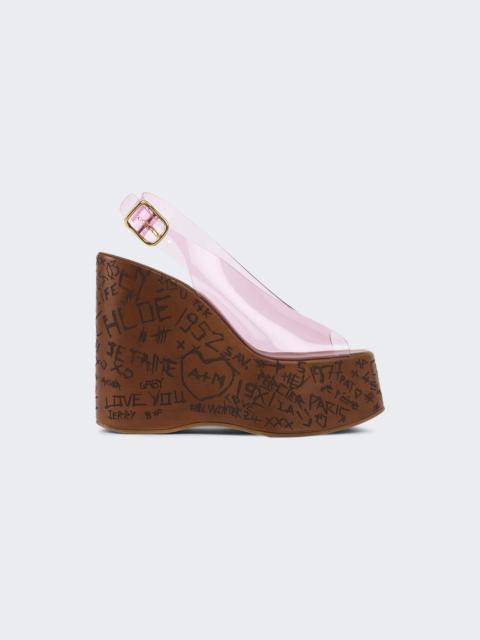 Chloé Maxime Wedge Sandal Pink Fizz