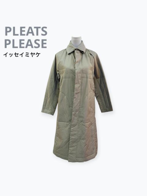 Pleats Please Issey Miyake Issey Miyake Pleats Please Quilted Overcoat Long Jacket