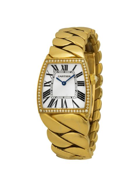 Pre-owned Cartier La Dona De Cartier Diamond Silver Guilloche Dial Ladies Watch WE60020H