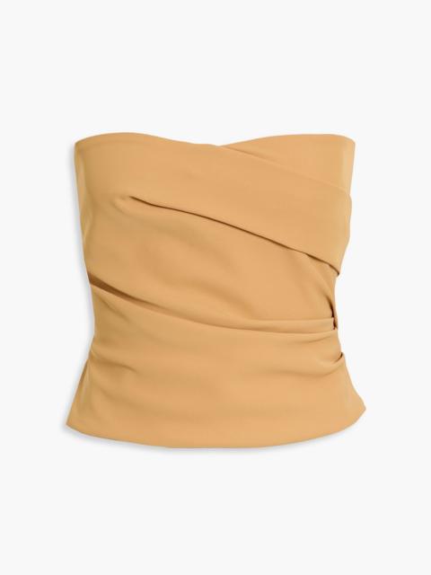 THE SEI Strapless pleated crepe top