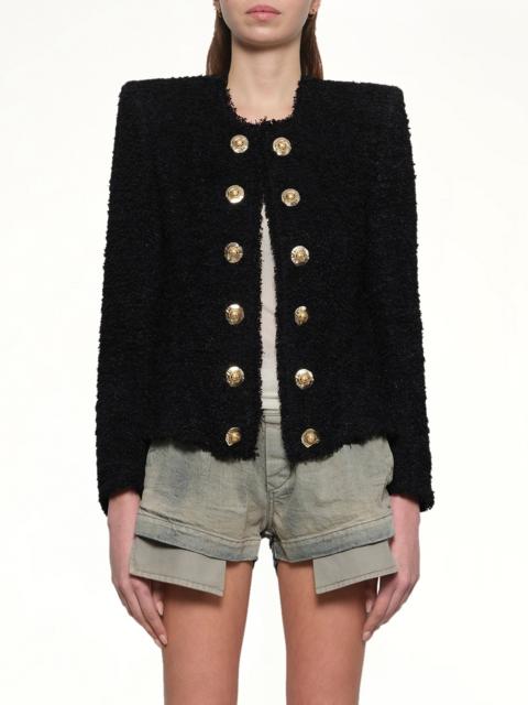 Balmain Tweed Spencer Jacket in Black