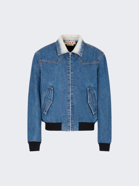 Marni Denim Bomber Jacket Ultramarine