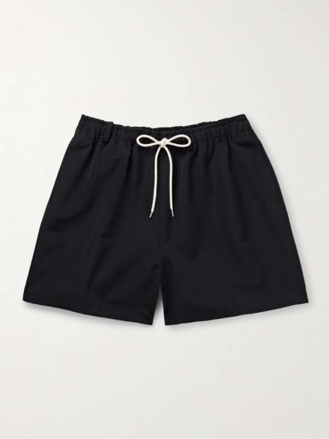 Straight-Leg Wool-Faille Drawstring Shorts