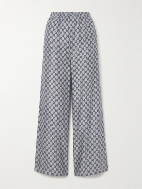 GUCCI Gg Supreme Printed Silk-twill Pajama Pants