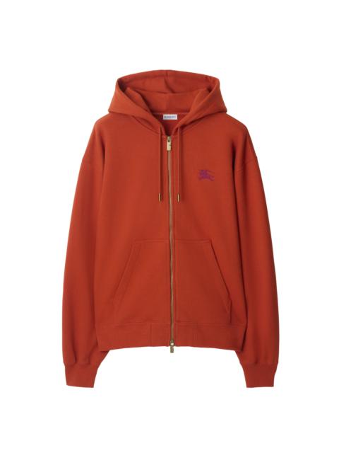 Burberry burberry Gothic Logo Cotton Zip Hoodie in Fire Orange at Nordstrom