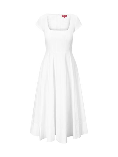 STAUD STAUD SHORT SLEEVE WELLS DRESS WHITE