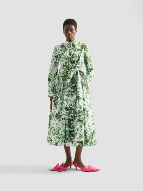Erdem FLORAL PRINT LONG SLEEVE SHIRT DRESS