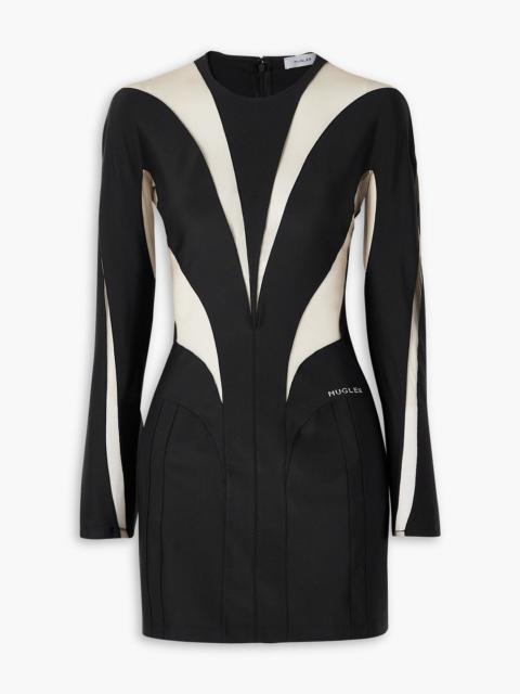 MUGLER Stretch-jersey and tulle mini dress