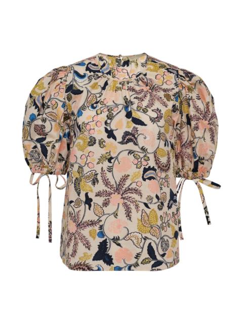 ULLA JOHNSON Coralie Short Sleeve Blouse