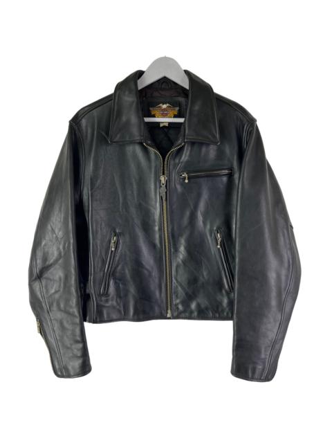 Other Designers Vintage - 🔥 VINTAGE 70s HARLEY DAVIDSON COWHIDE RACER LEATHER JACKET