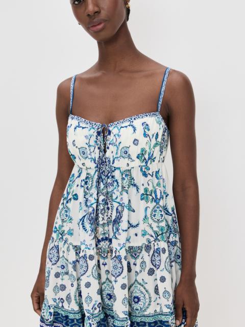 CAMILLA Gathered Bust Tiered Mini Dress