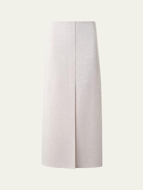 AKRIS Twisted Linen Double-Face Midi Pencil Skirt