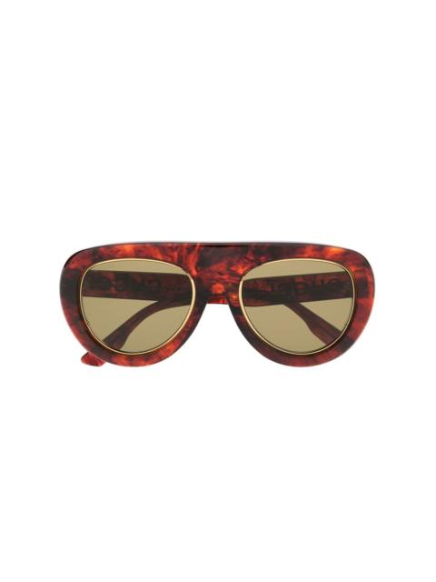 tortoiseshell pilot-frame sunglasses