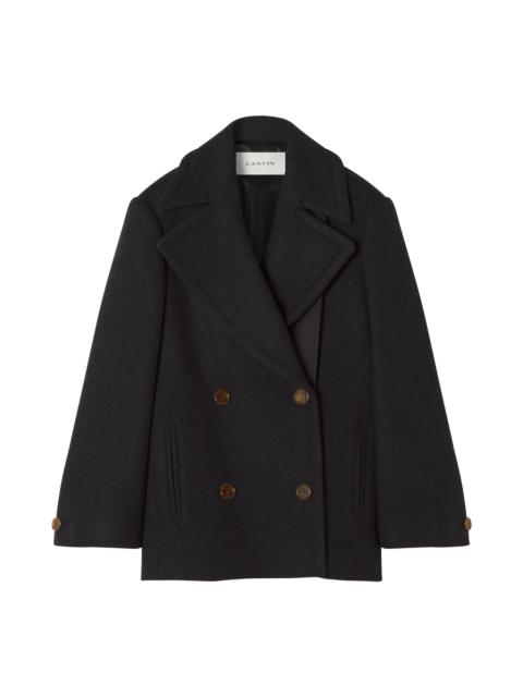 Lanvin Lanvin Wool Peacoat in Anthracite at Nordstrom