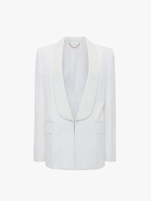 Victoria Beckham Shawl Collar Tux Jacket In Ivory