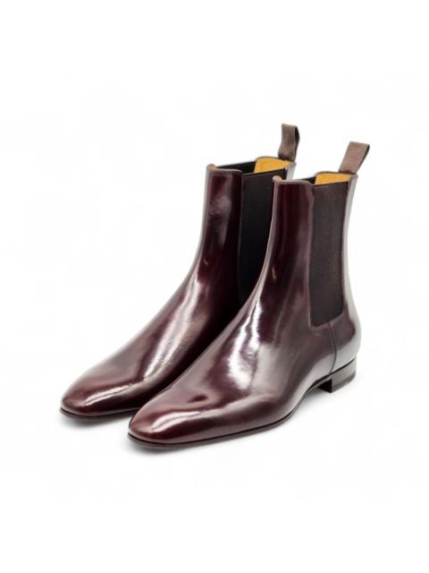 Christian Louboutin Roadie Calf Leather Boots- Burgundy - EU 41/ US 8 $1395