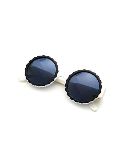 CHANEL Round White Scalloped Sunglasses