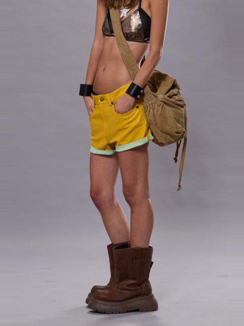 R13 5-POCKET LEATHER SHORT