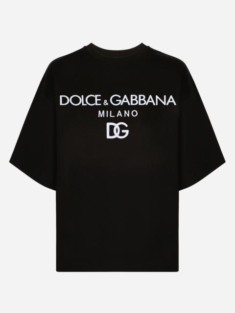 Dolce & Gabbana Jersey T-shirt with flocked logo print