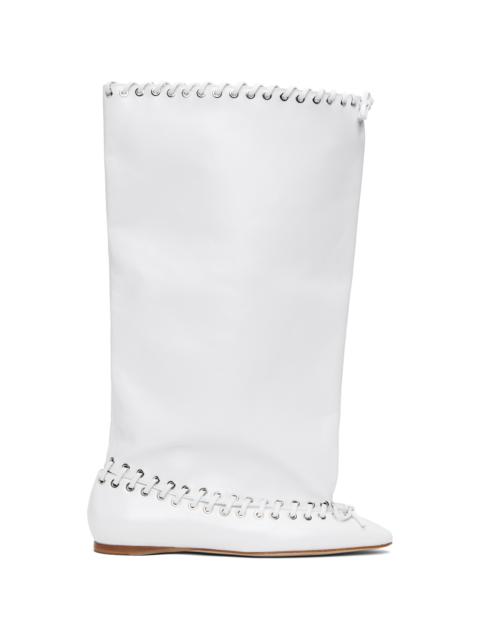 White Level Flat Boots