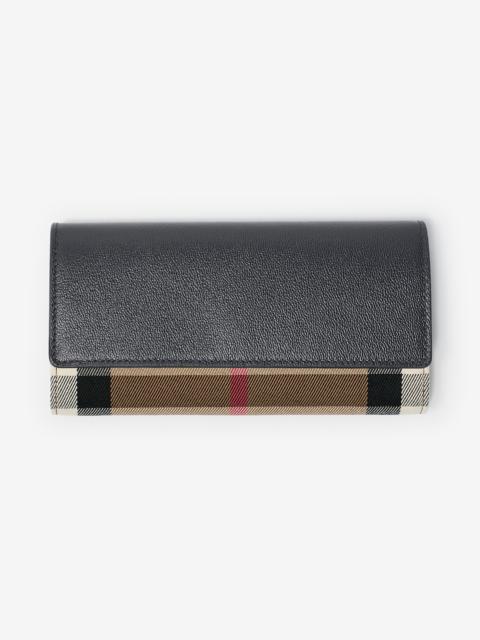 Burberry Check Cotton and Leather Wallet