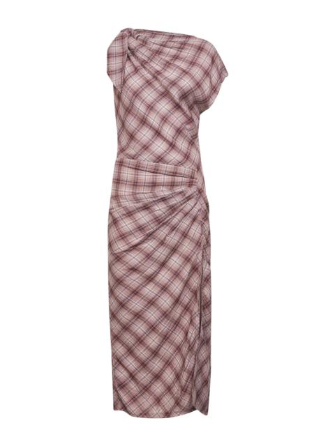 Isabel Marant Étoile Marant Etoile Women Rosewood Checkered Cotton Naerys Asymmetric Dress