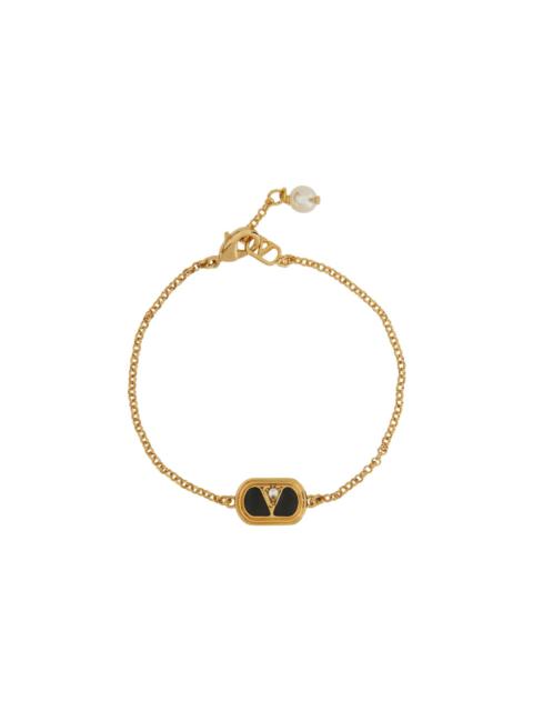 Metal, Enamel, Crystal And Swarovski® Pearl "ovalette" Bracelet
