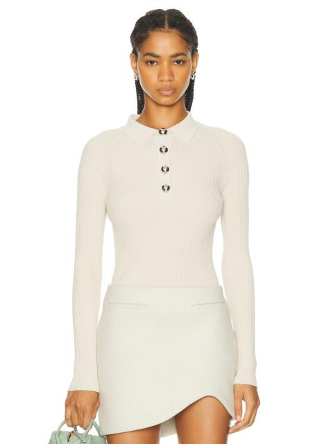 ILA Milan Polo Neck Ribbed Knit Top