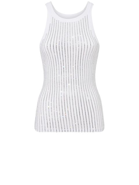 THE ATTICO Hotfixed Crystal Tank Top