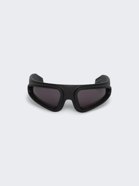 Rick Owens Shiny Ryder Sunglasses Black