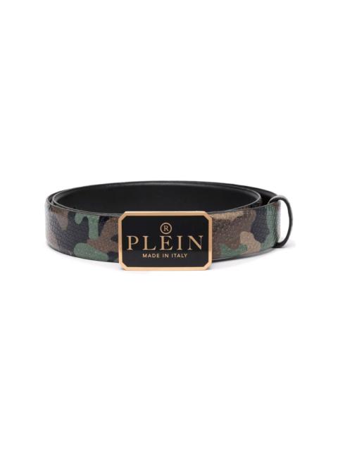 PHILIPP PLEIN snakeskin-effect leather belt