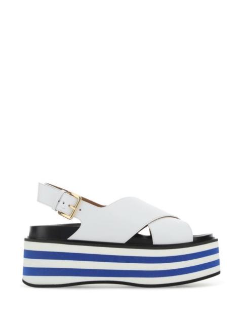 Marni Woman White Leather Sandals