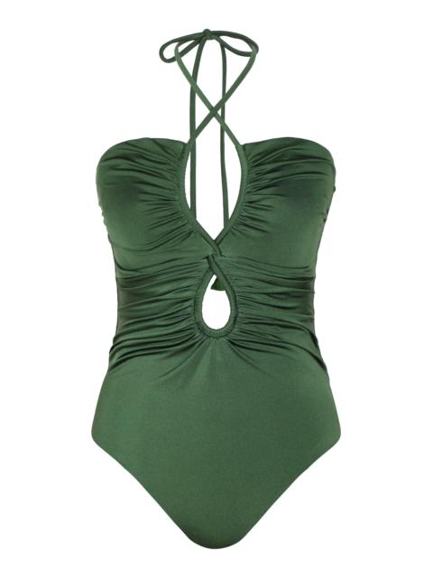 Johanna Ortiz Vela Aurica Cutout One-Piece Bathing Suit green