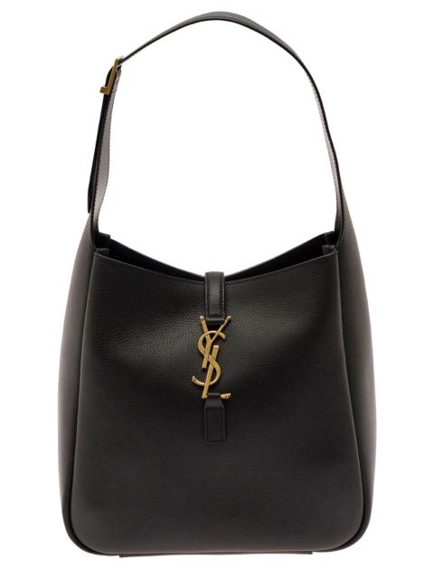 SAINT LAURENT Saint Laurent Women 'Le 5 À 7' Black Shoulder Bag With Cassandre Detail In Hammered Leather Woman
