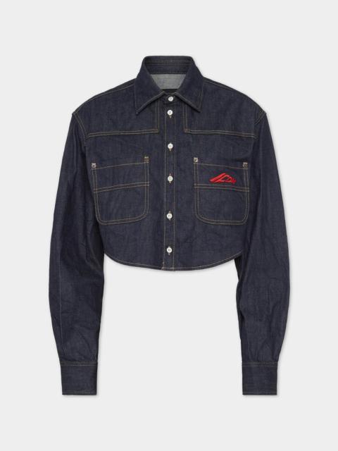 DSQUARED2 DARK WASH ICON CROPPED JEAN SHIRT