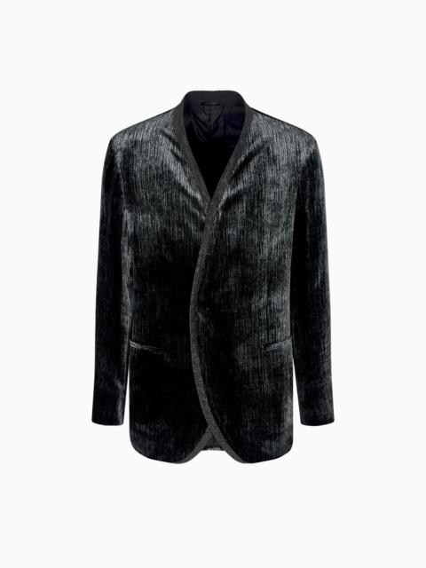 GIORGIO ARMANI UPTON LINE LUREX VELVET AND RHINESTONE TUXEDO JACKET