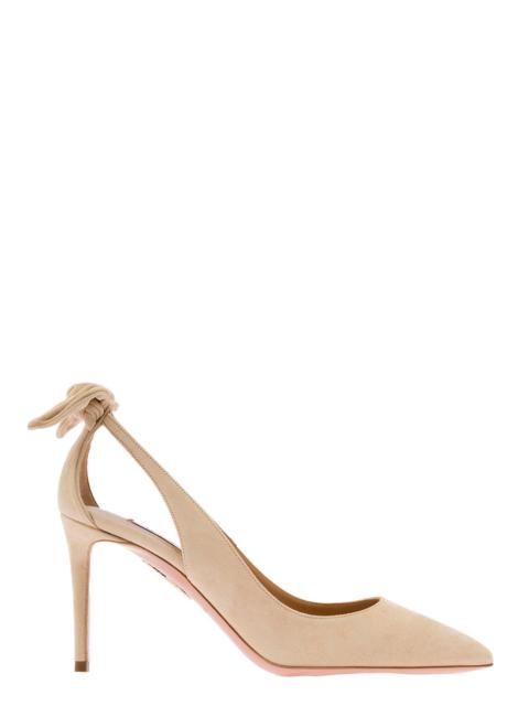AQUAZZURA Aquazzura Women Pink Leather Pumps With Bow Detail