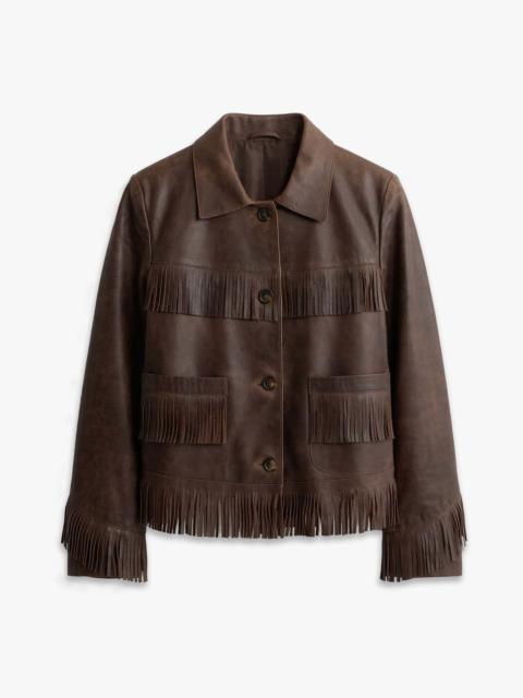 NILI LOTAN LAZARE FRINGE LEATHER JACKET