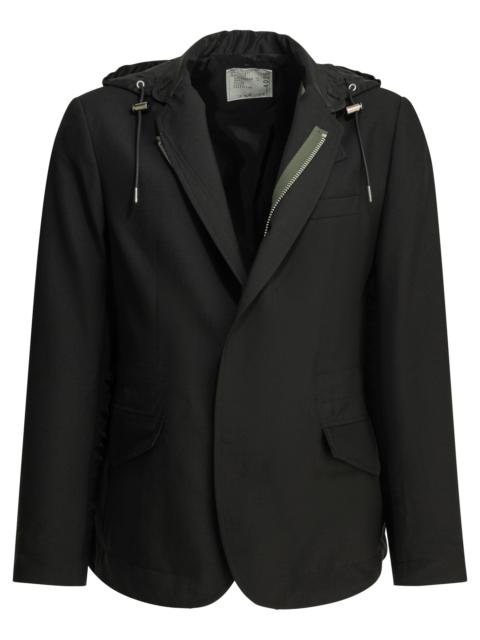 sacai Sacai X Nylon Blazer Black