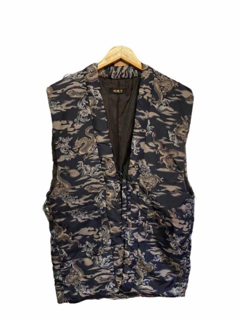 Other Designers Japanese Brand - Vintage Japanese Dragon Kimono Vest Jacket Full Print
