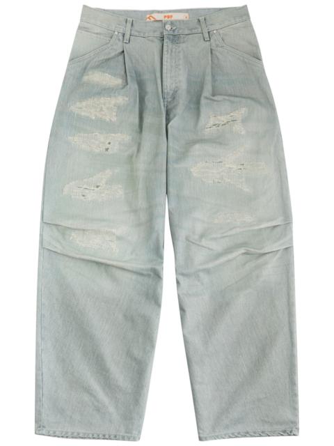 PDF Pdf Channel Fat Angelo Distressed Wide-leg Jeans