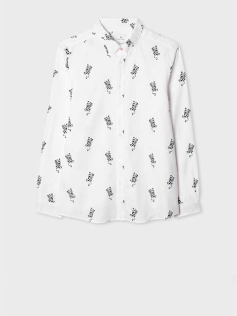 Paul Smith White Regular-Fit Cotton 'Cow' Print Shirt