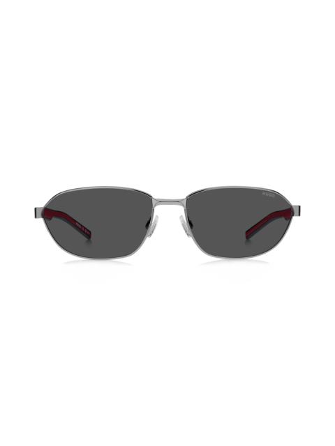 HUGO HUGO 62mm Rectangular Sunglasses in Ruthenium/Grey at Nordstrom