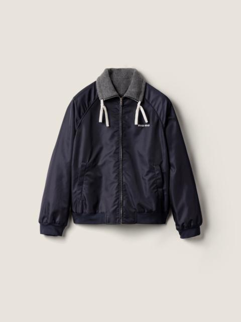 Miu Miu Technical gazar and fleece bomber jacket