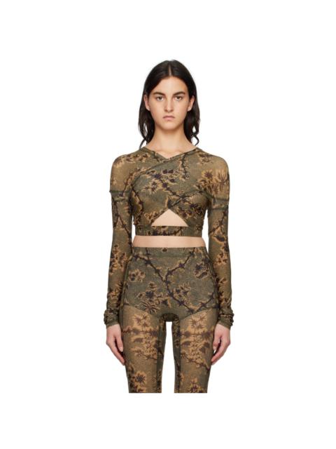 KNWLS Tan Anti Cross Over Blouse