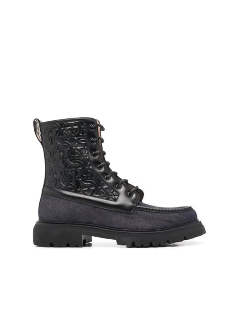 FERRAGAMO Ferragamo Men's Black Combat Boots