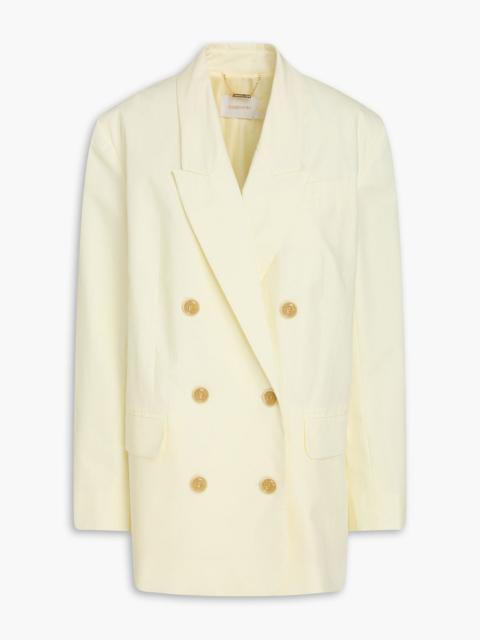 Zimmermann Double-breasted cotton-poplin blazer