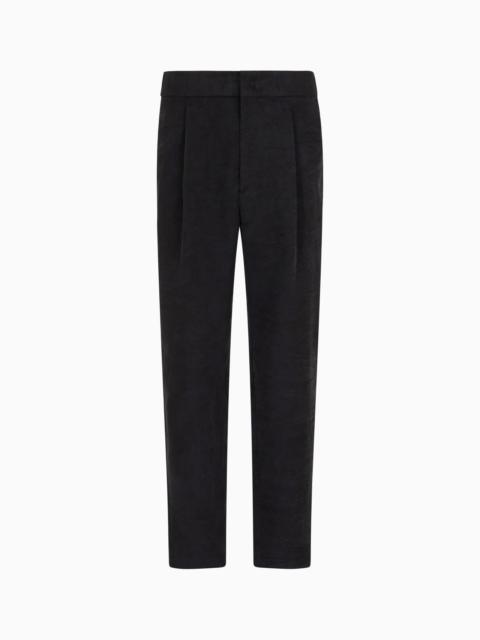 GIORGIO ARMANI WASHED SILK SINGLE-DART TROUSERS