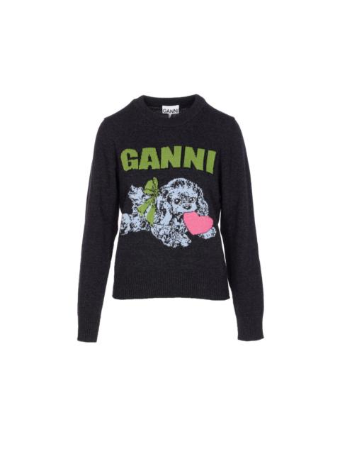 GANNI Ganni Women Logo Puppy Wool Sweater
