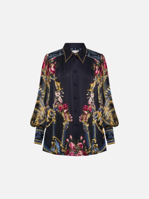 CAMILLA BUTTON THROUGH BLOUSON SLEEVE BLOUSE